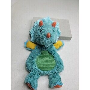 Mary Meyer Pebblesaurus Baby Lovey Blue Dinosaur Triceratops Plush Security Toy